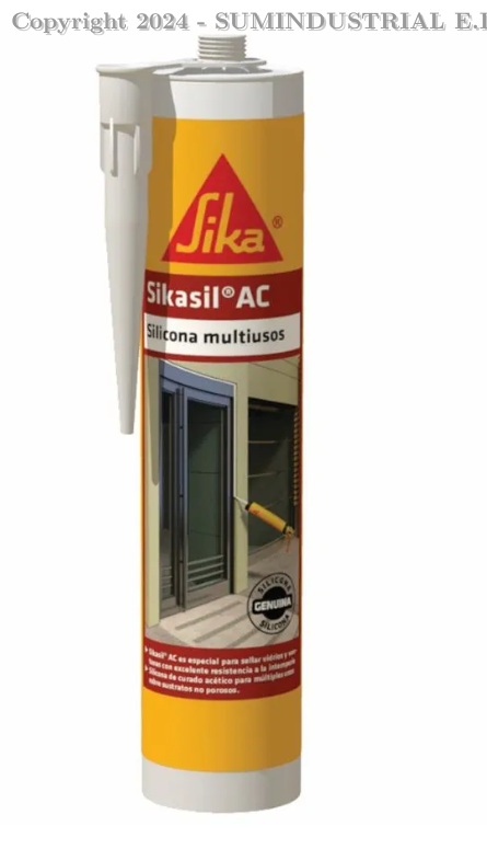 SILICONA PARA VIDRIOS SIKASIL AC TRANSPARENTE 300ML SIKA