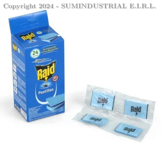 PASTILLAS PARA ZANCUDOS RAID X24 UND