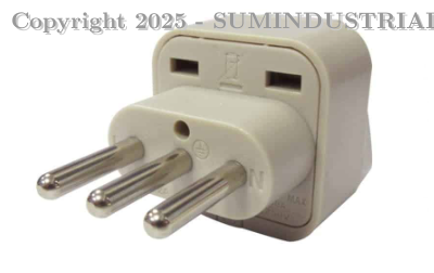 ADAPTADOR UNIVERSAL 10A 250V TRES EN LINEA COLOR GRIS