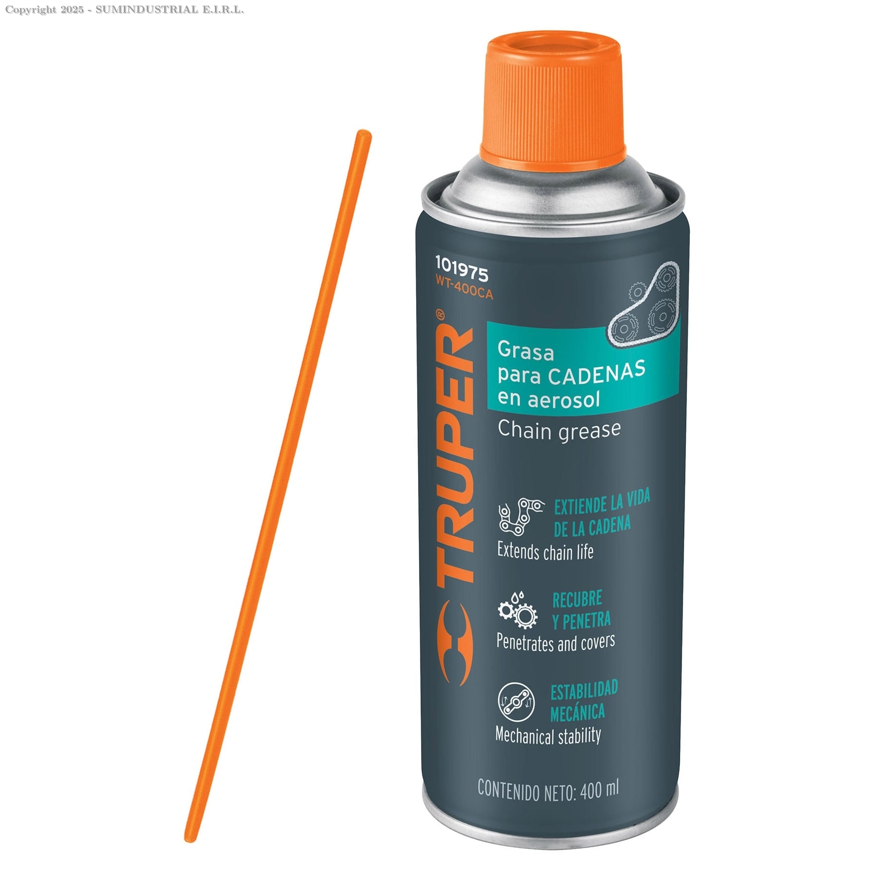 LUBRICANTE DE CADENAS EN AEROSOL 400 ML, TRUPER 101975