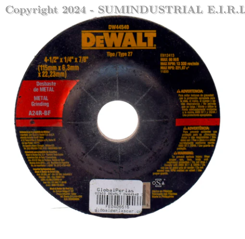 DISCO DE DESBASTE DEWALT 4 1/2